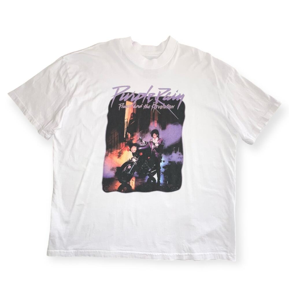 Prince Purple Rain T Shirt White Large